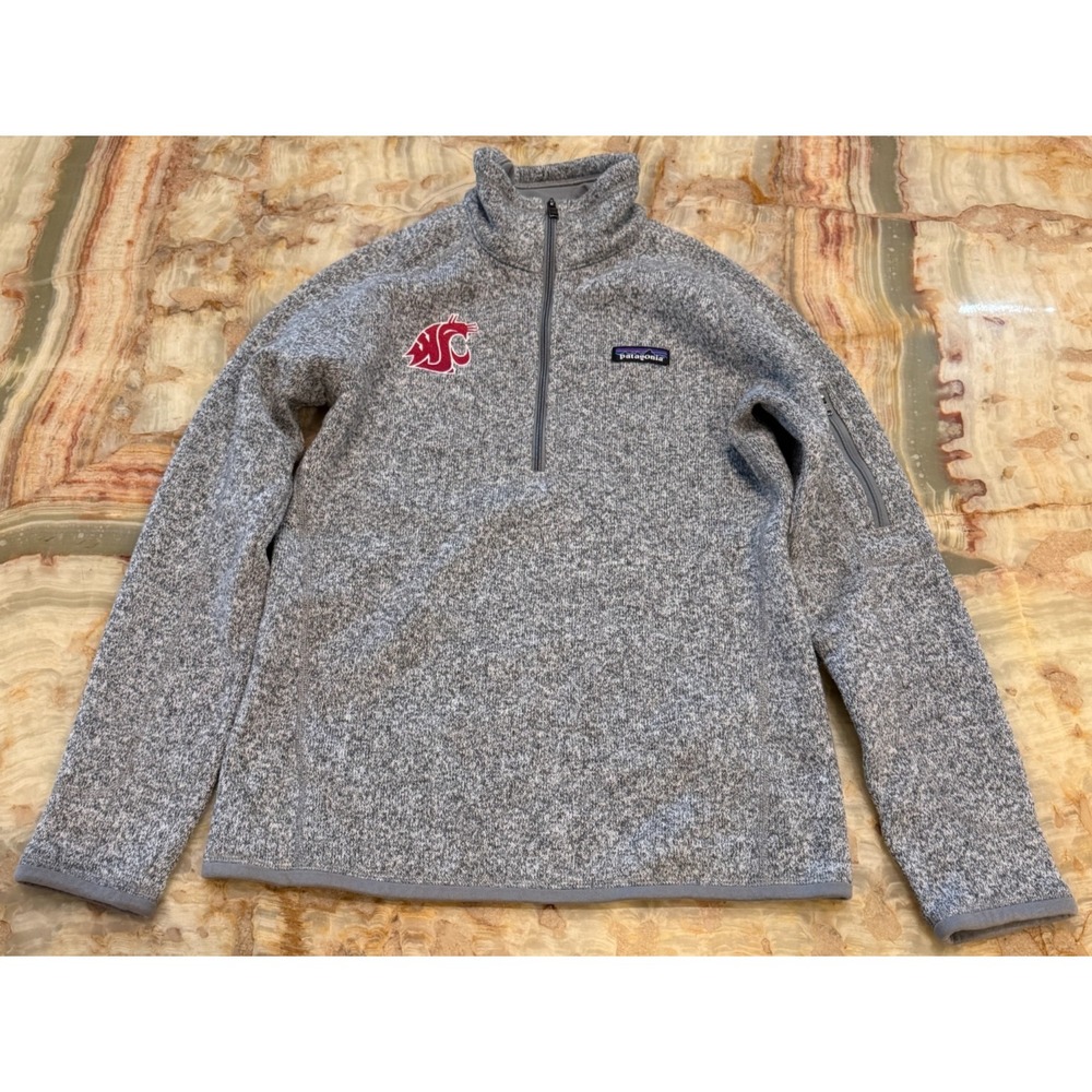 Patagonia Womens Better Sweater Gray Washington State Long Sleeve 1/4 Zip Size S